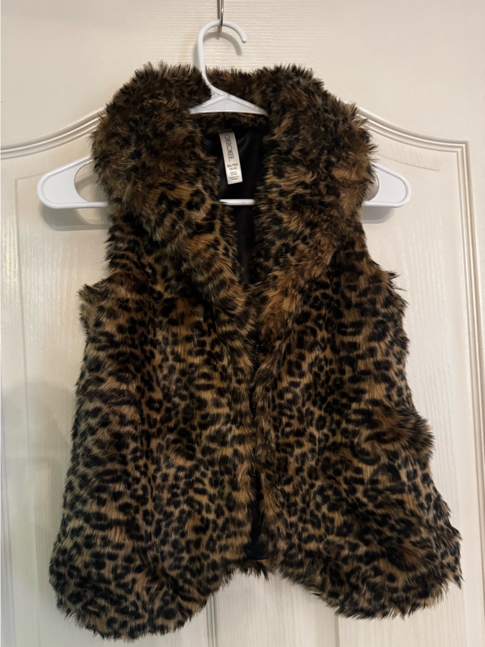 Cherokee Leopard Faux Fur Vest - Brown & Black